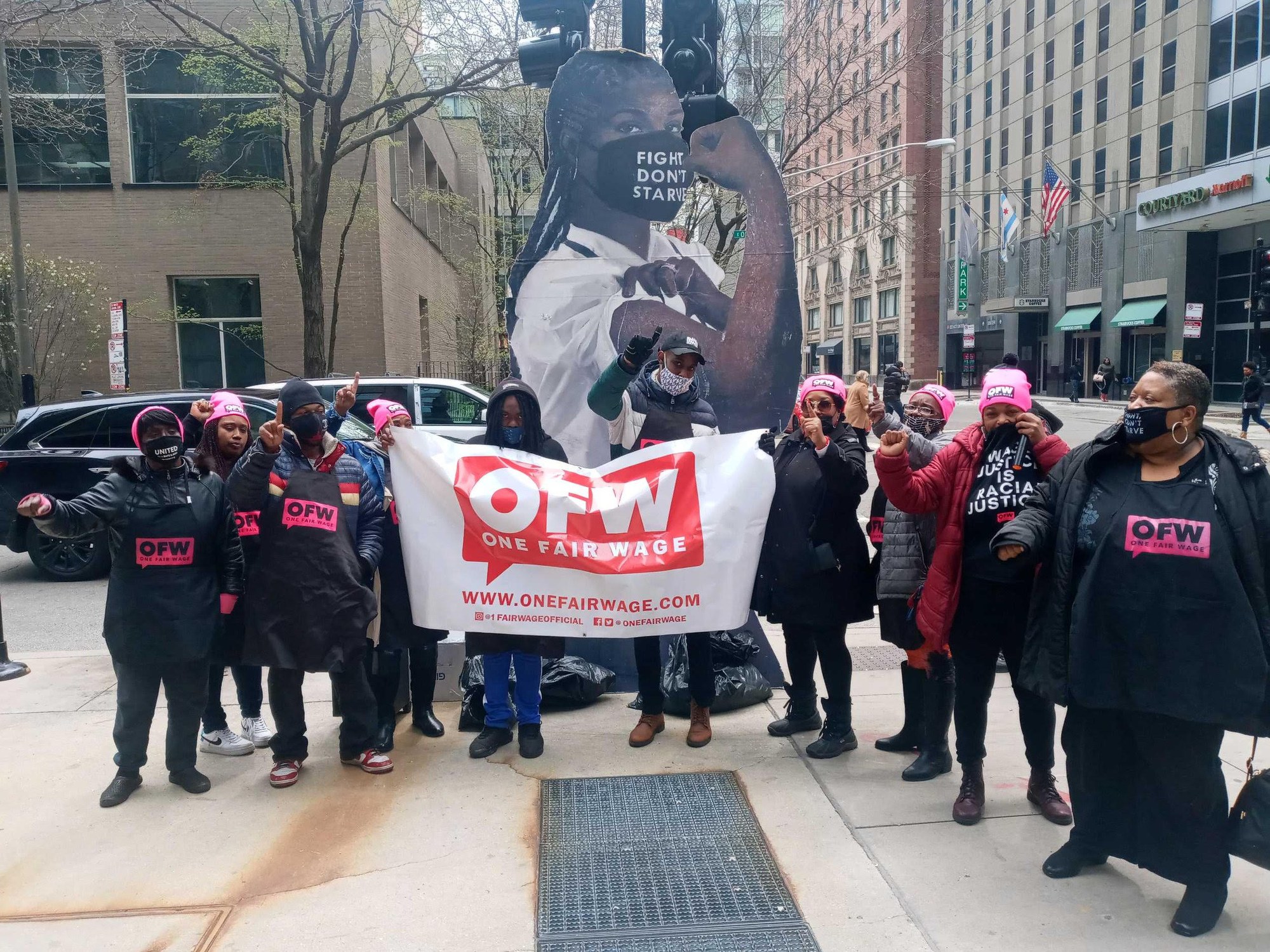 OFW Michigan members at a worker rally